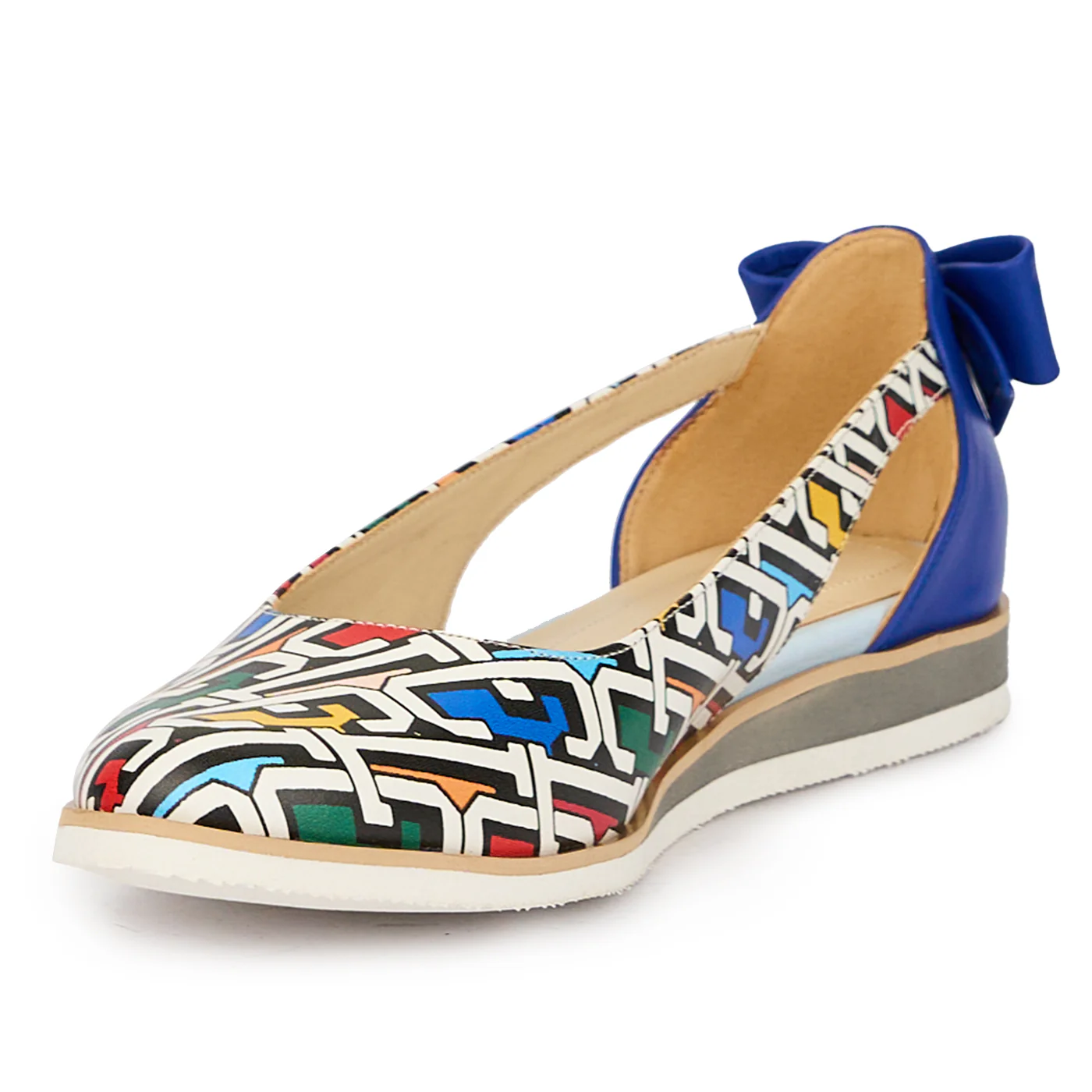 Balerini dama din piele naturala multicolor 16074 - Image 3