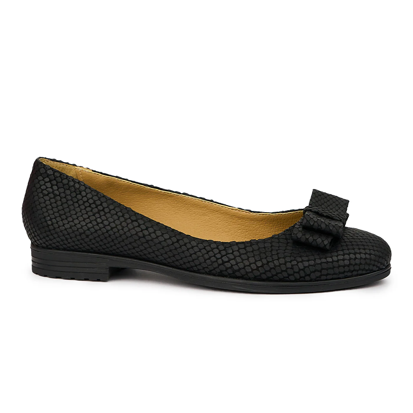 Balerini dama din piele naturala neagra 14424