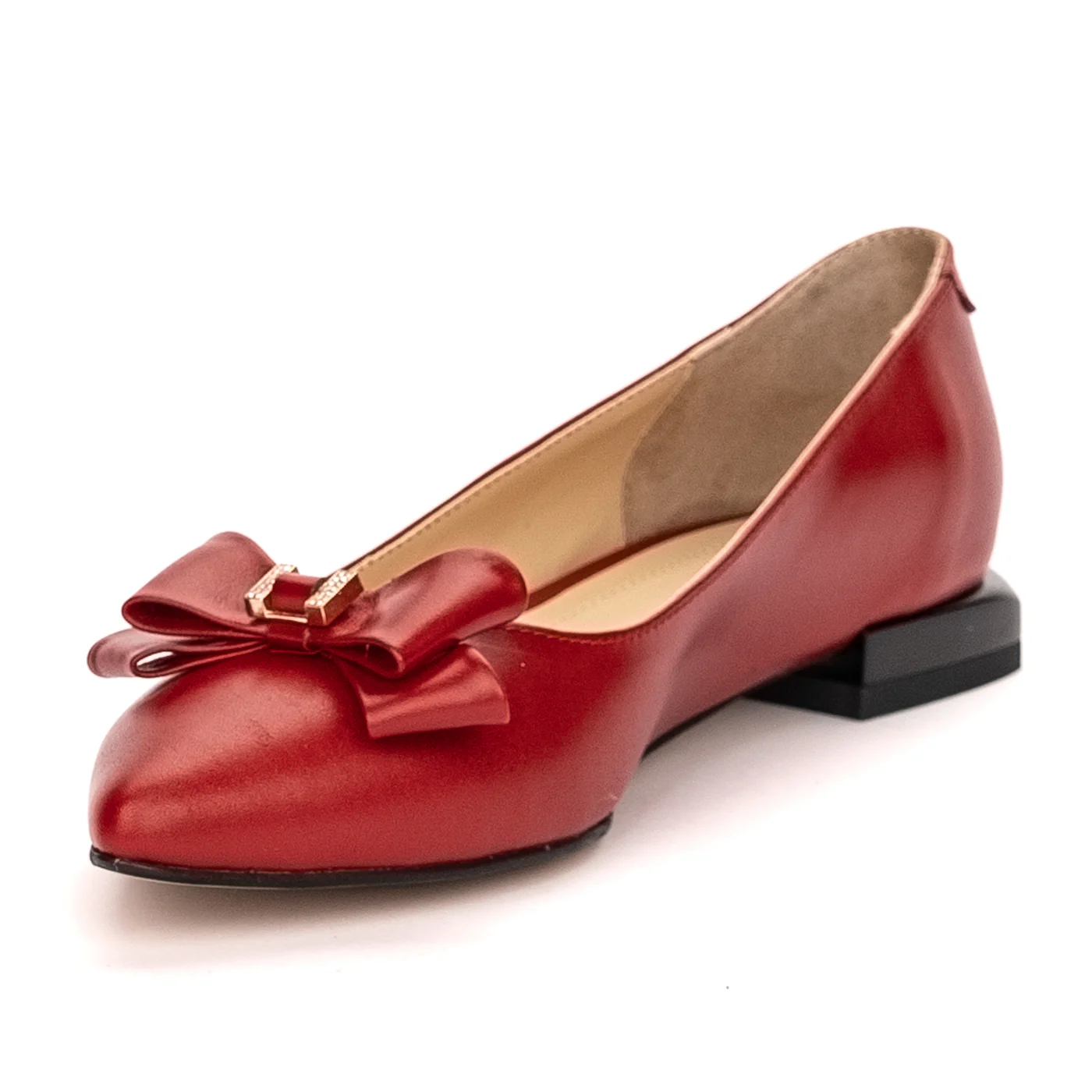 Balerini dama din piele naturala rosie 13395 - Image 3