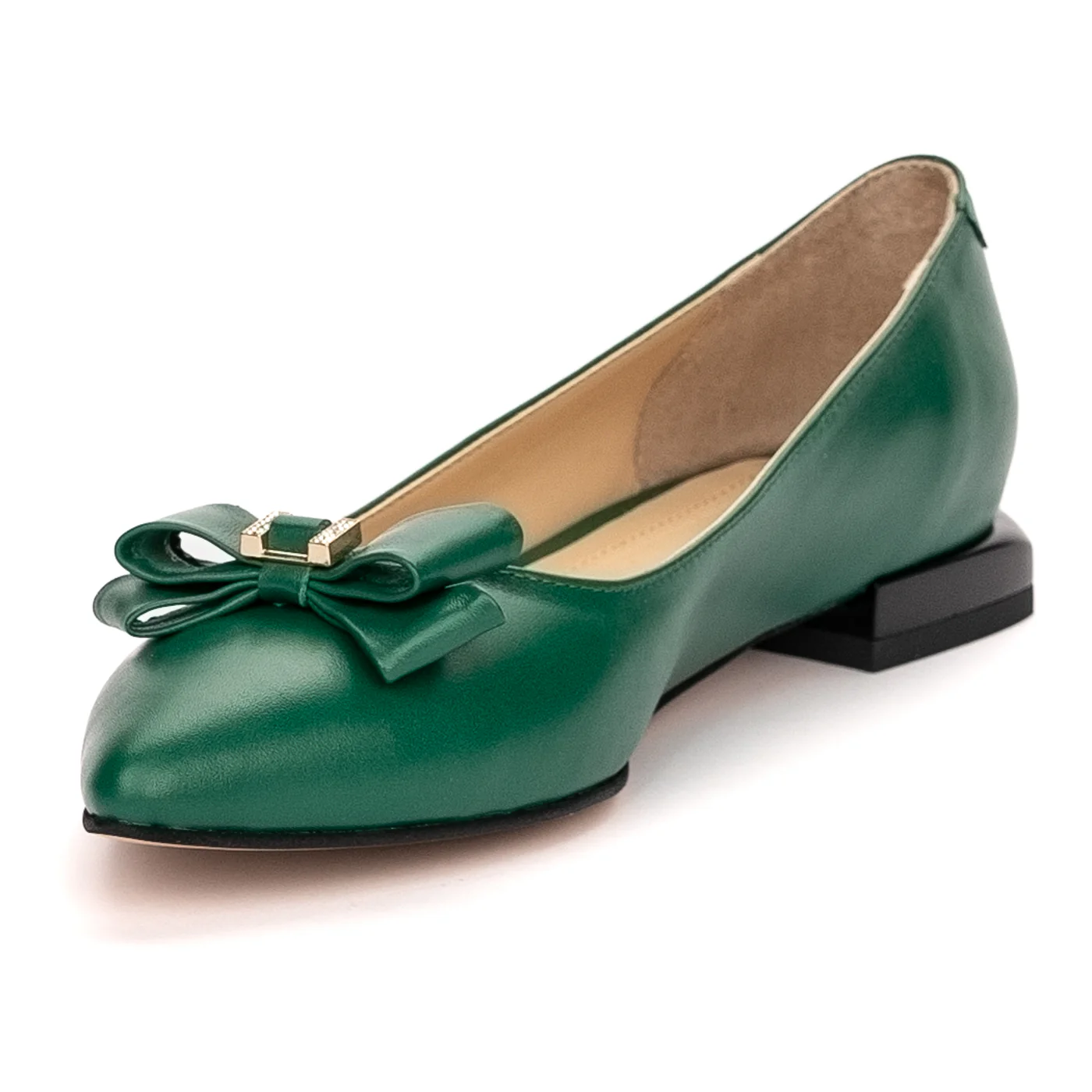 Balerini dama din piele naturala verde 13400 - Image 3