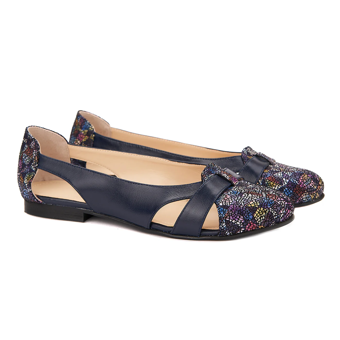 Balerini din piele naturala navy 1500