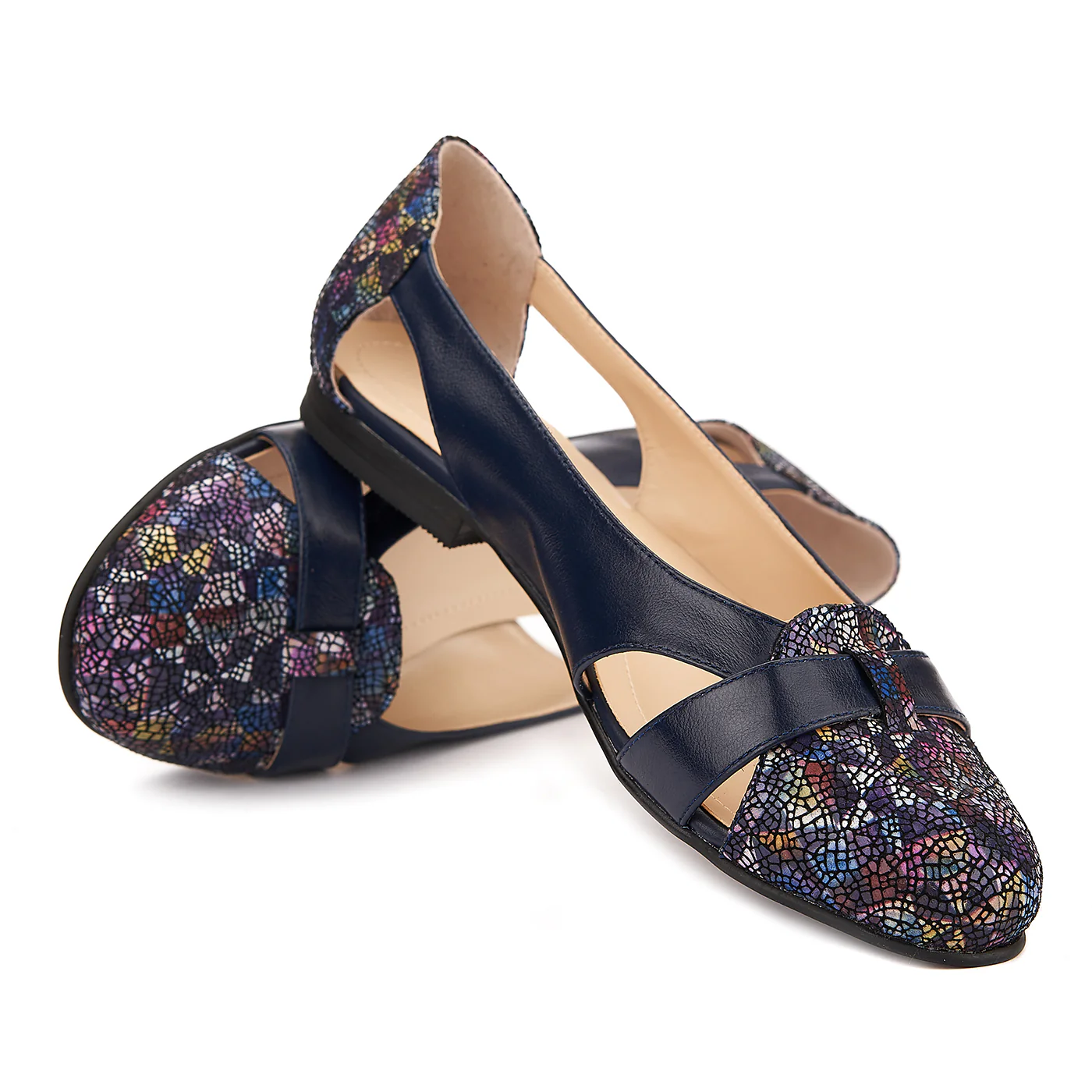 Balerini din piele naturala navy 1500 - Image 4