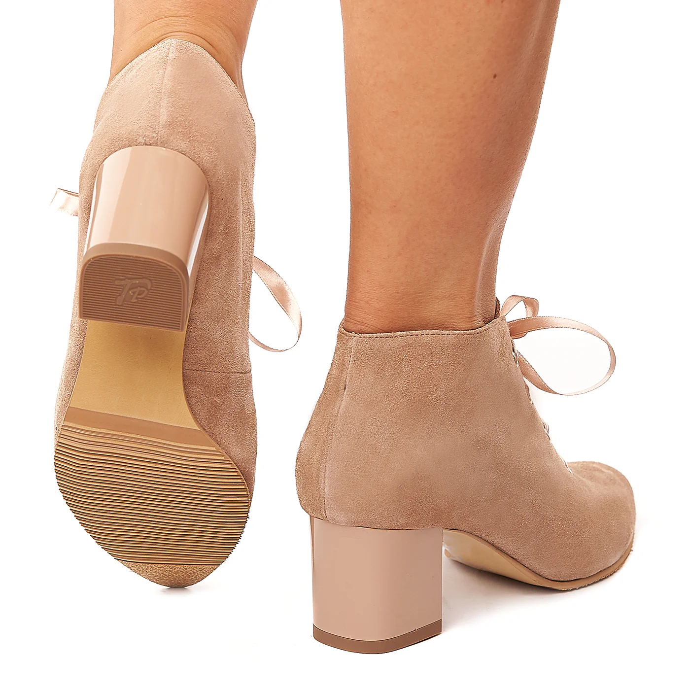 Botine bej din piele naturala 6102 - Image 4