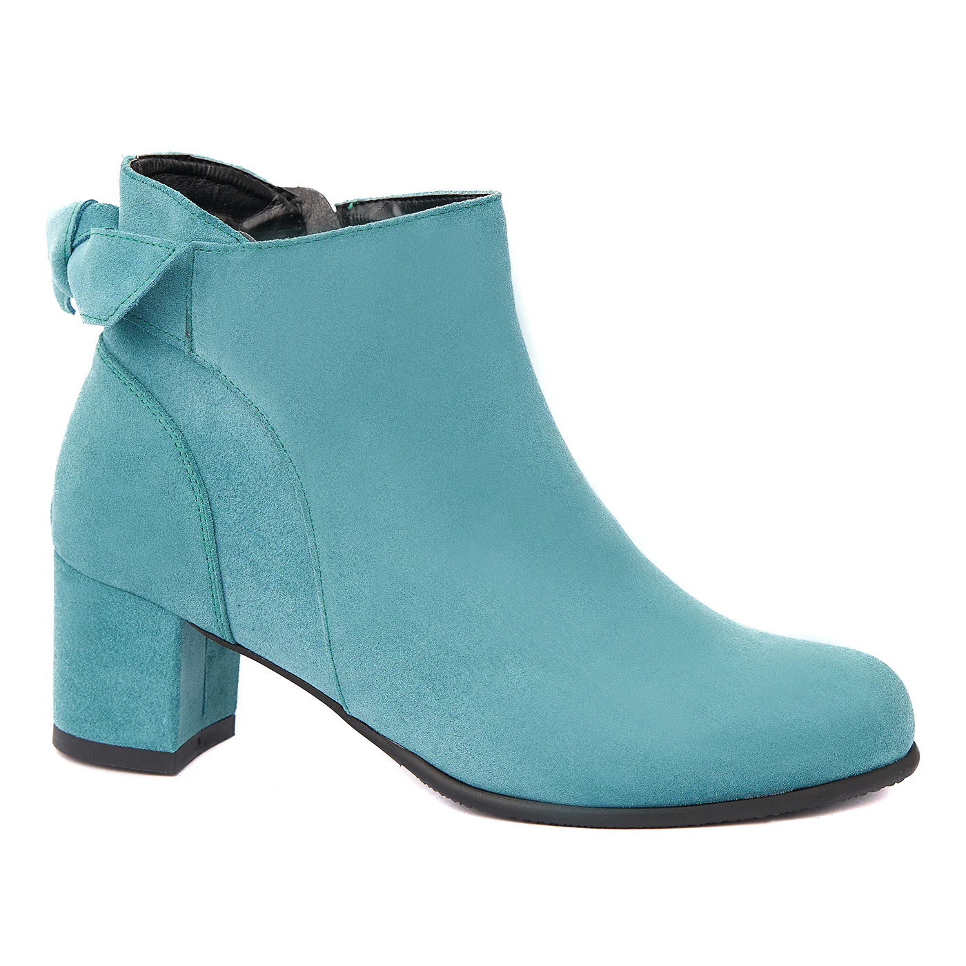 Botine Bleu Dama Toc 6 Cm din Piele Naturala 6299