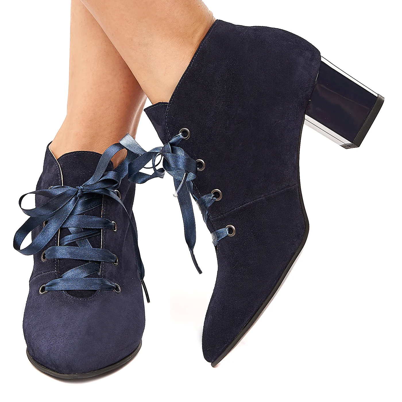 Botine bleumarin din piele naturala 6101 - Image 3