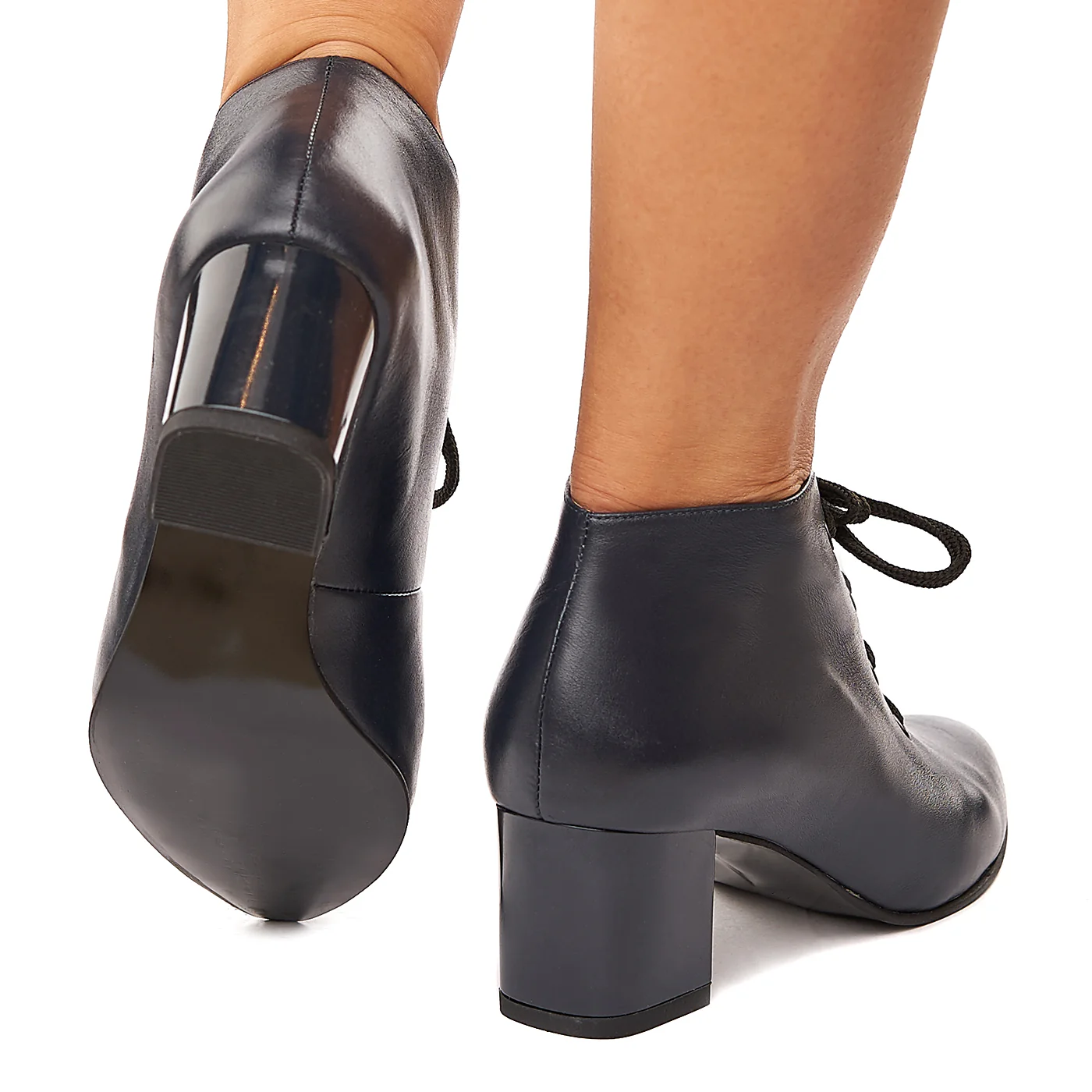 Botine bleumarin din piele naturala 6108 - Image 4