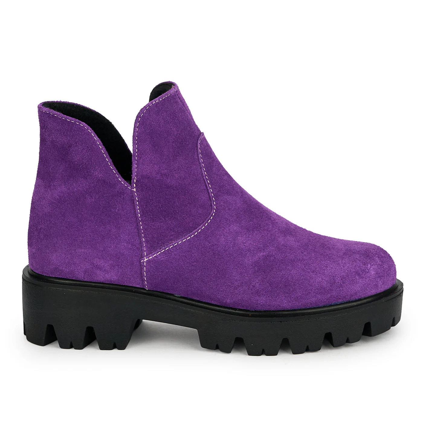 Ghete casual dama din piele naturala mov 19072