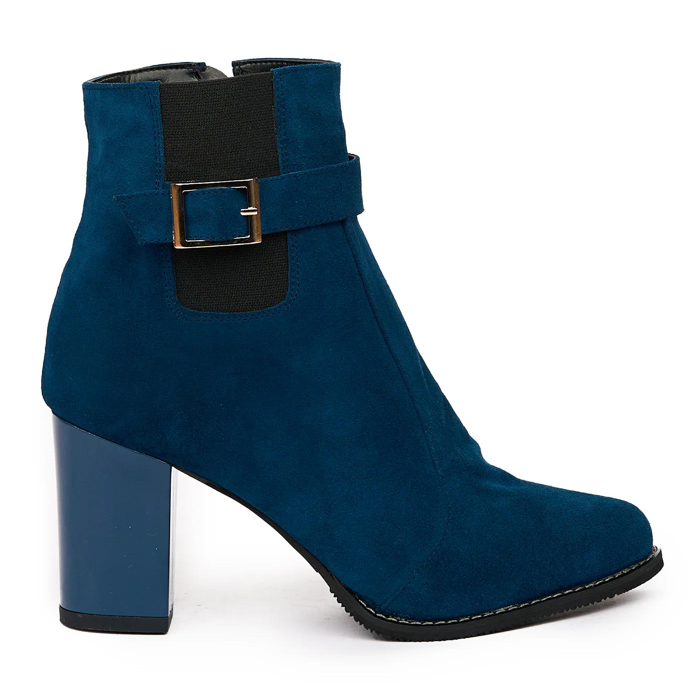 Botine cu Toc Dama Piele Naturala Bleumarin 6761