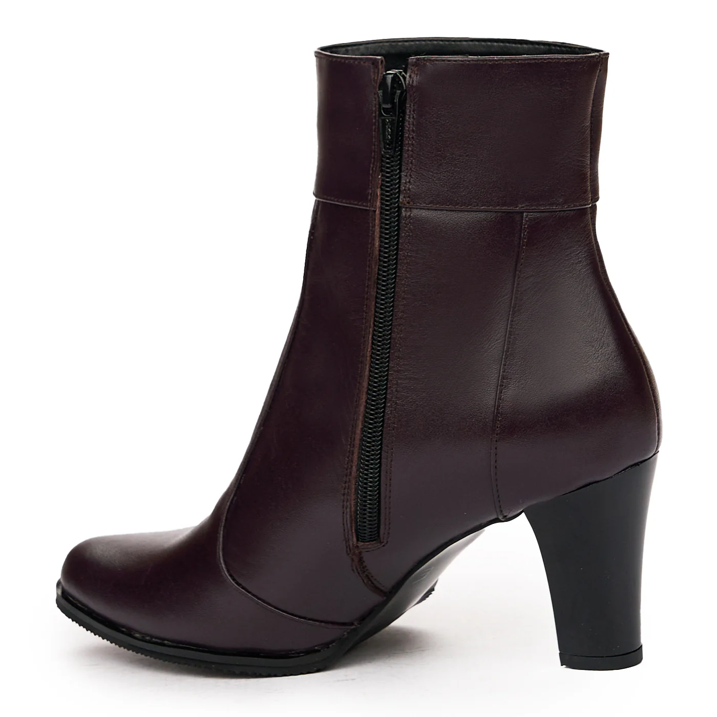 Botine cu Toc Gros din Piele Naturala 6702 - Image 3