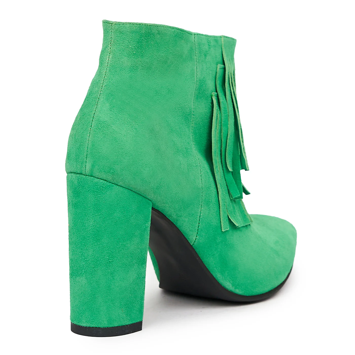 Botine cu Toc Inalt 6 Cm Dama din Piele Naturala Verde 6827 - Image 2