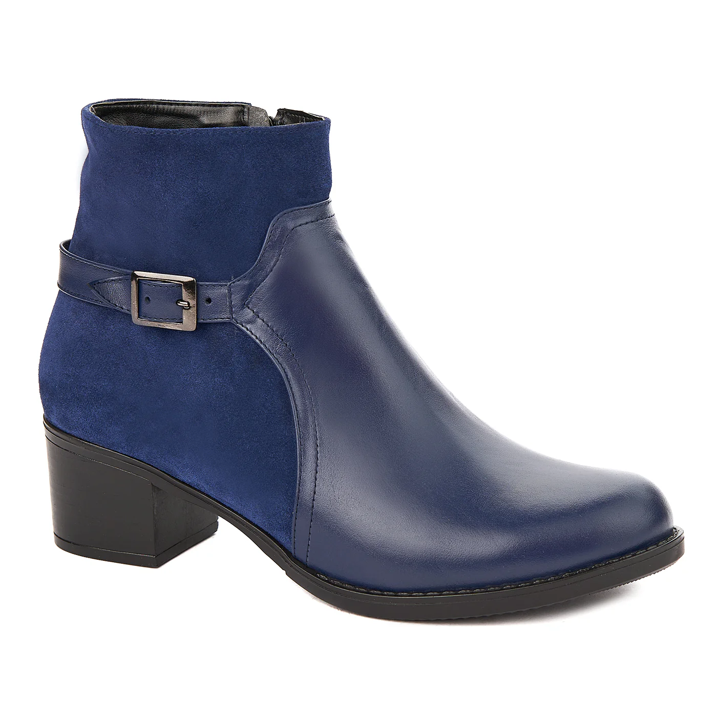 Botine dama albastre din piele naturala 6244