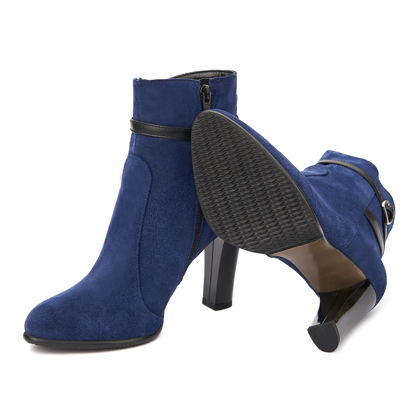 Botine dama albastre din piele naturala 6252 - Image 3