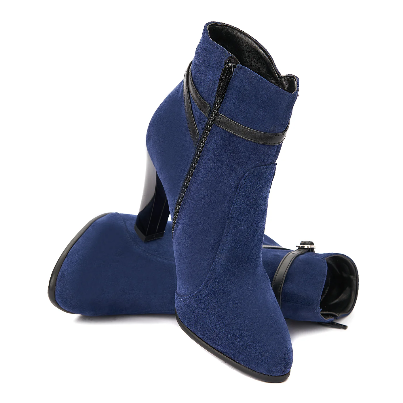 Botine dama albastre din piele naturala 6252 - Image 4