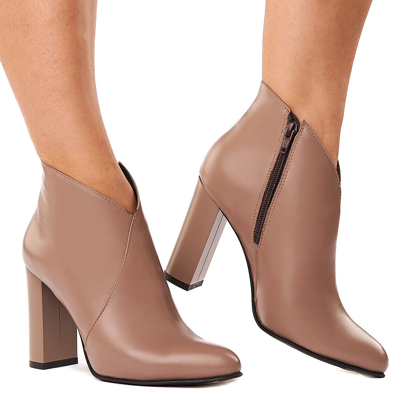 Botine dama bej din piele naturala 3454 - Image 2