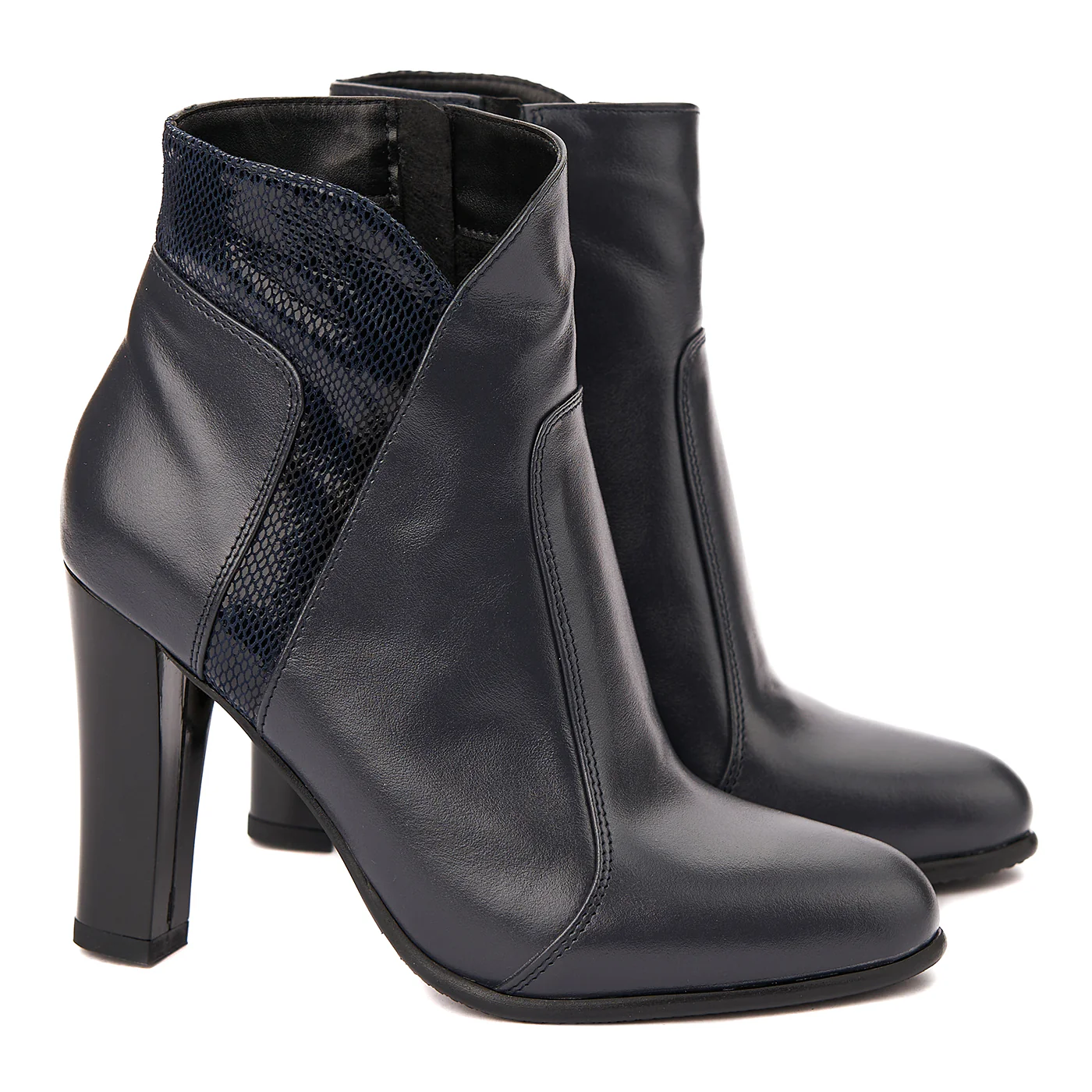 Botine dama bleumarin din piele naturala 6189
