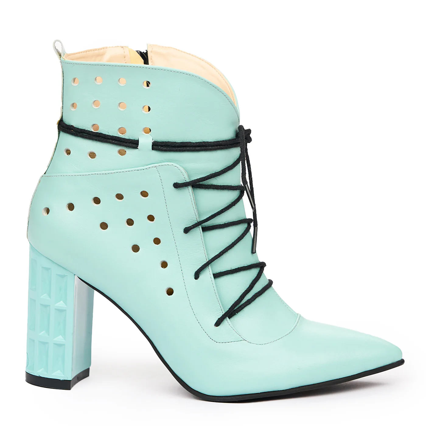 Botine dama din piele naturala albastra 6821