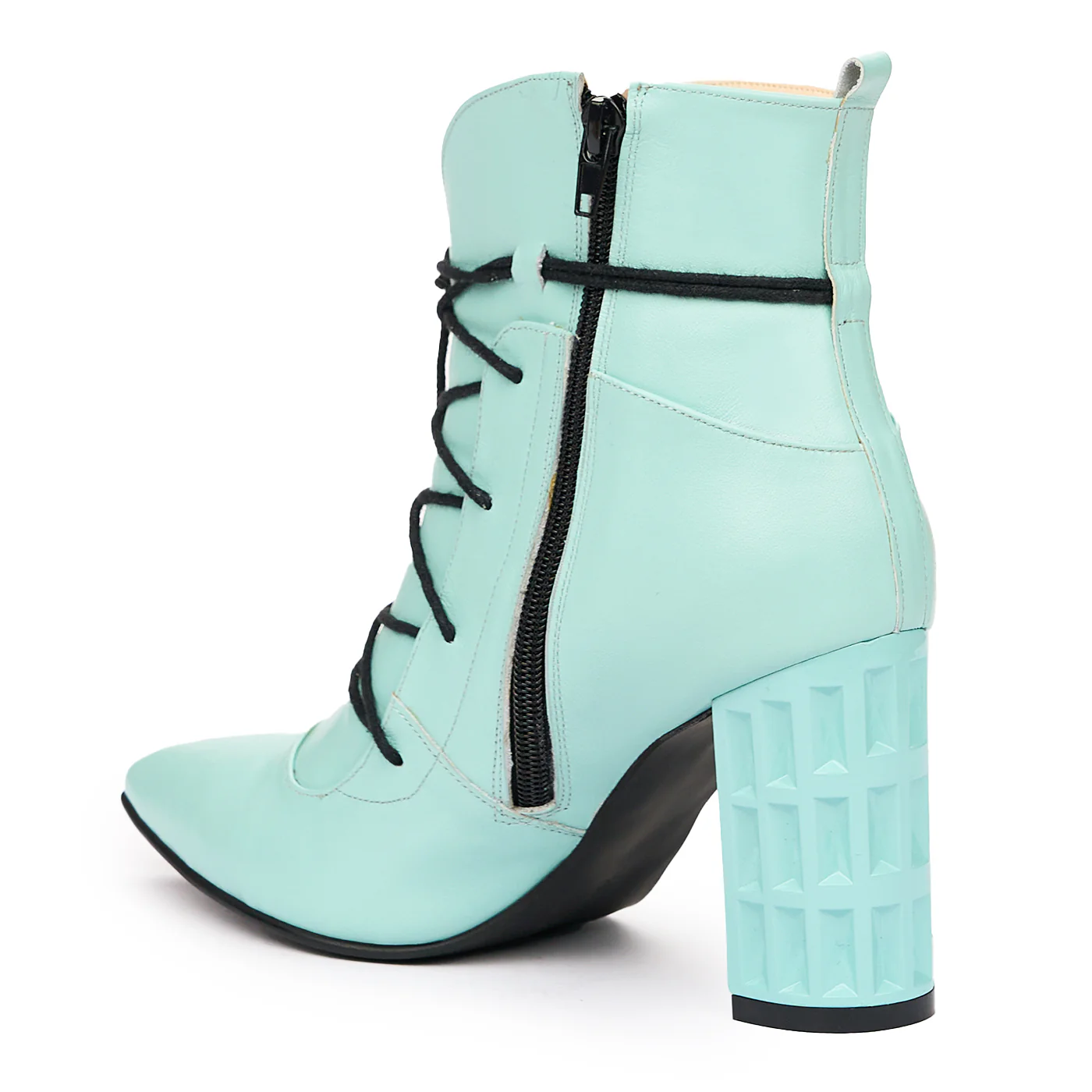 Botine dama din piele naturala albastra 6821 - Image 3