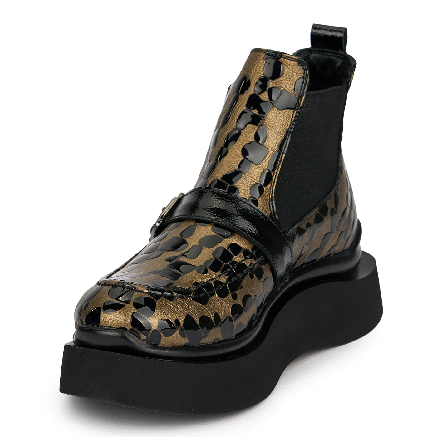 Botine dama din piele naturala aurie 19120 - Image 3
