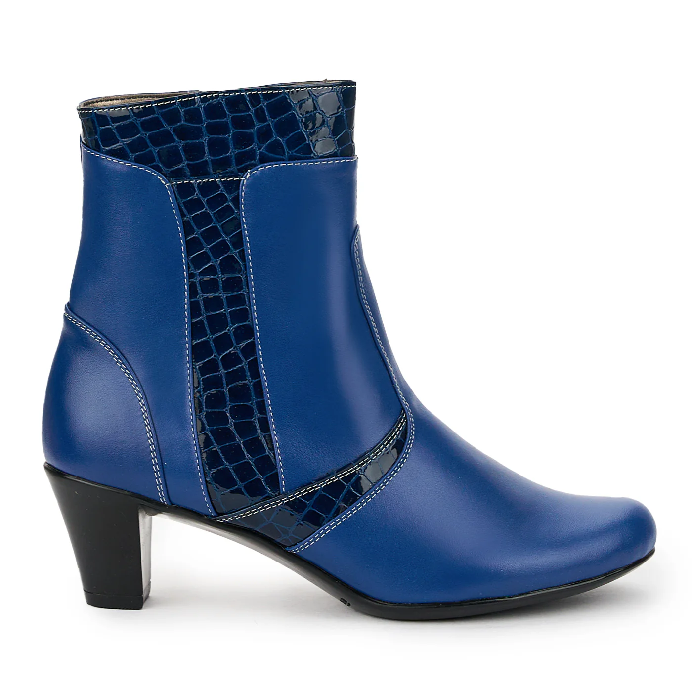 Botine dama din piele naturala bleumarin 14884