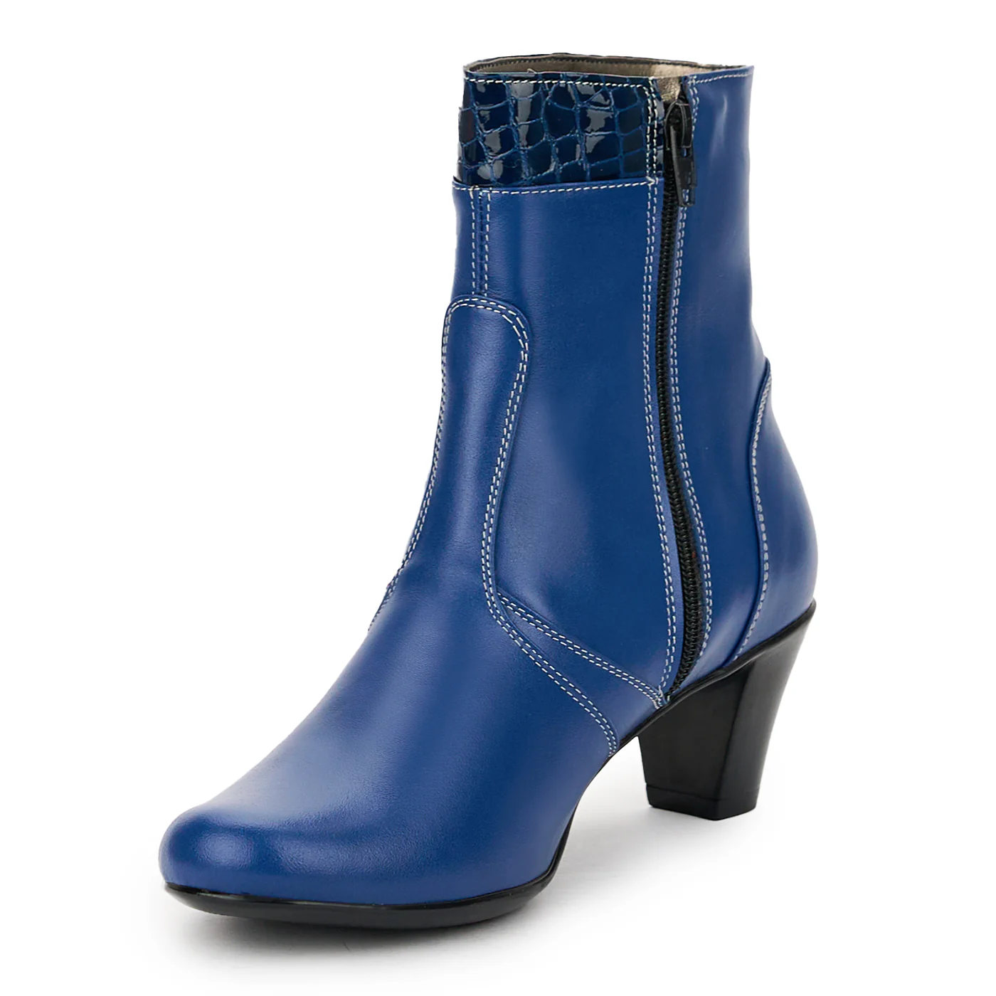 Botine dama din piele naturala bleumarin 14884 - Image 3