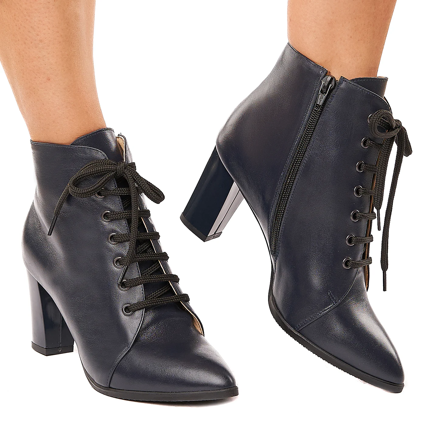 Botine dama din piele naturala bleumarin 6136 - Image 2