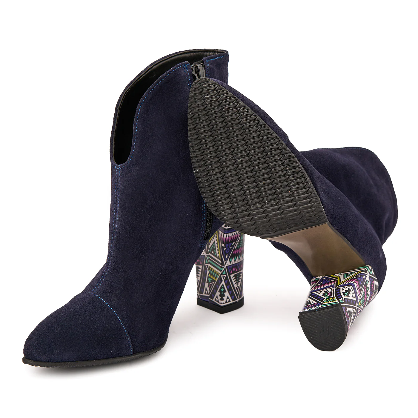 Botine dama din piele naturala bleumarin 6353 - Image 3