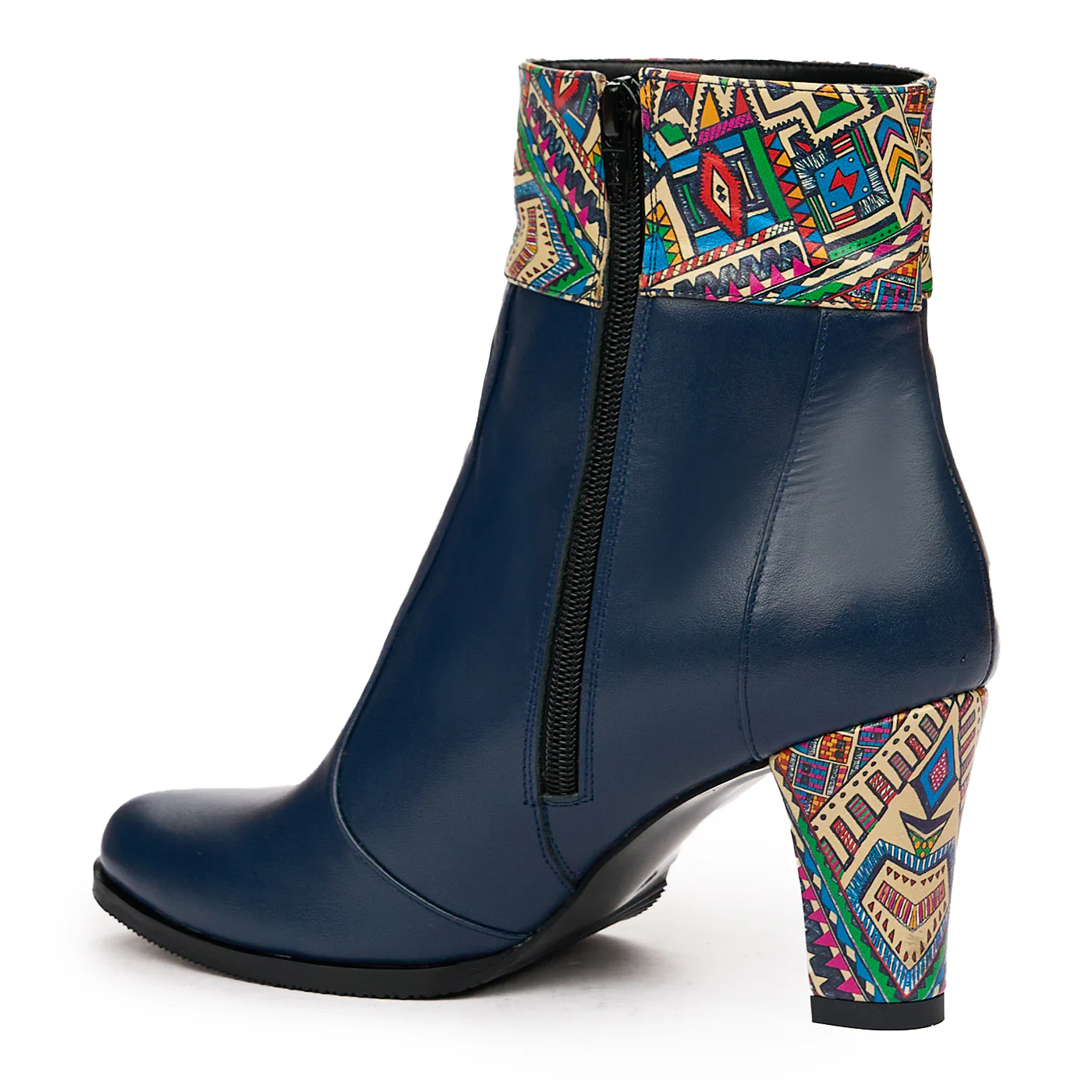Botine dama din piele naturala bleumarin 6703 - Image 3