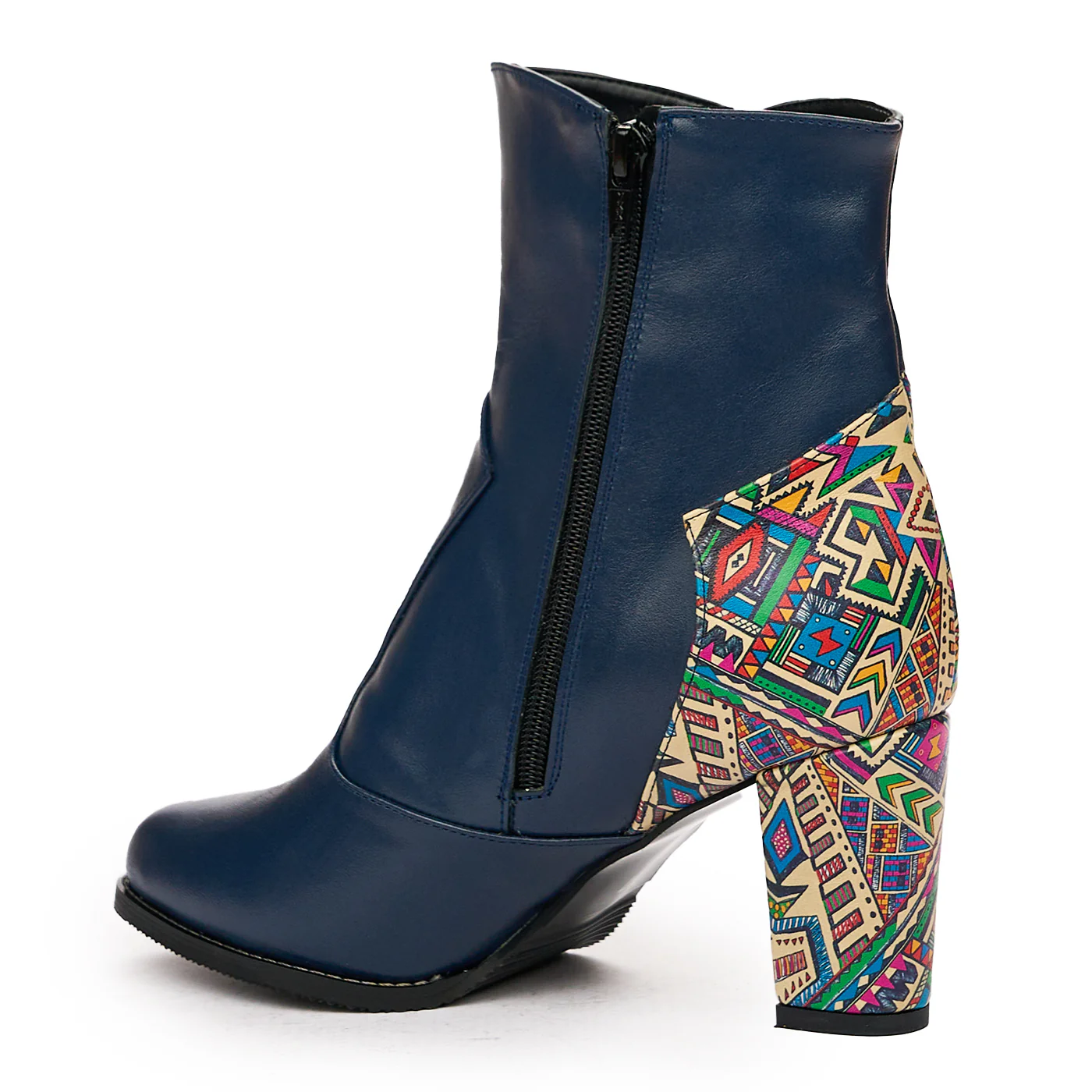 Botine dama din piele naturala bleumarin 6704 - Image 3