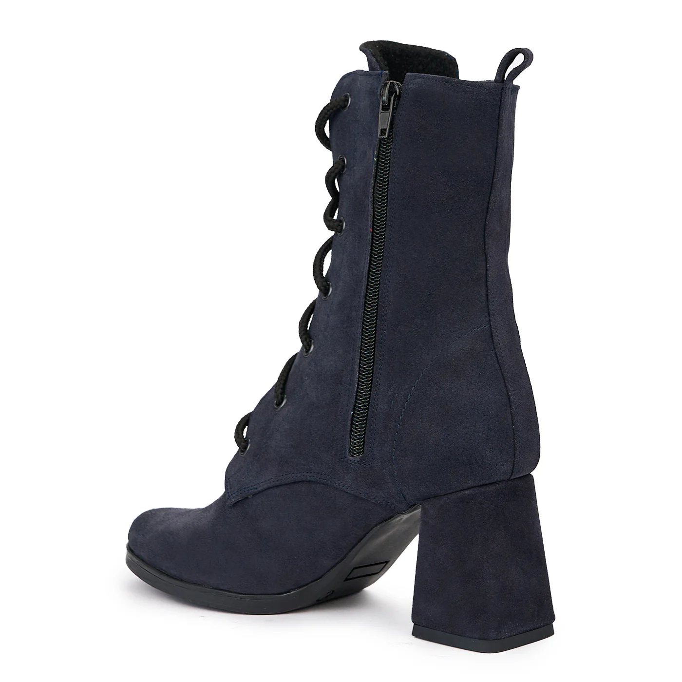 Botine dama din piele naturala bleumarin cu toc subtire 8 cm 14472 - Image 2