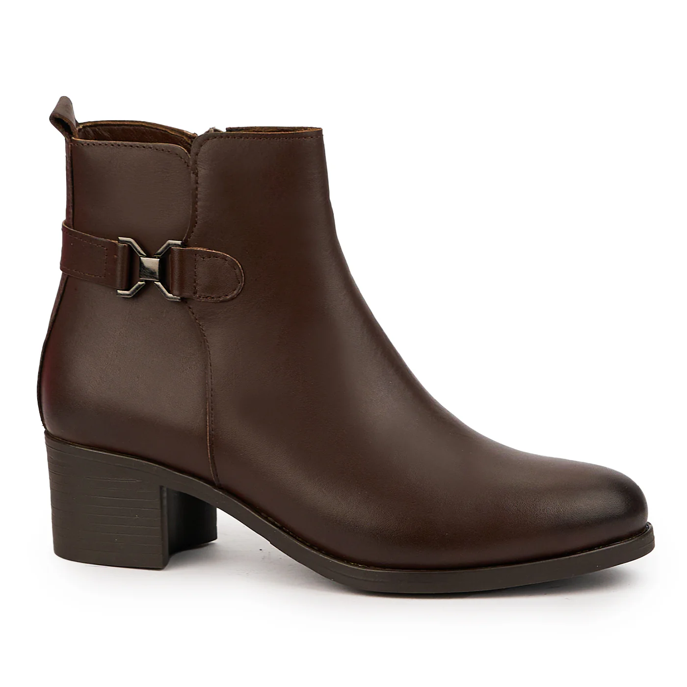 Botine dama din piele naturala maro 14592