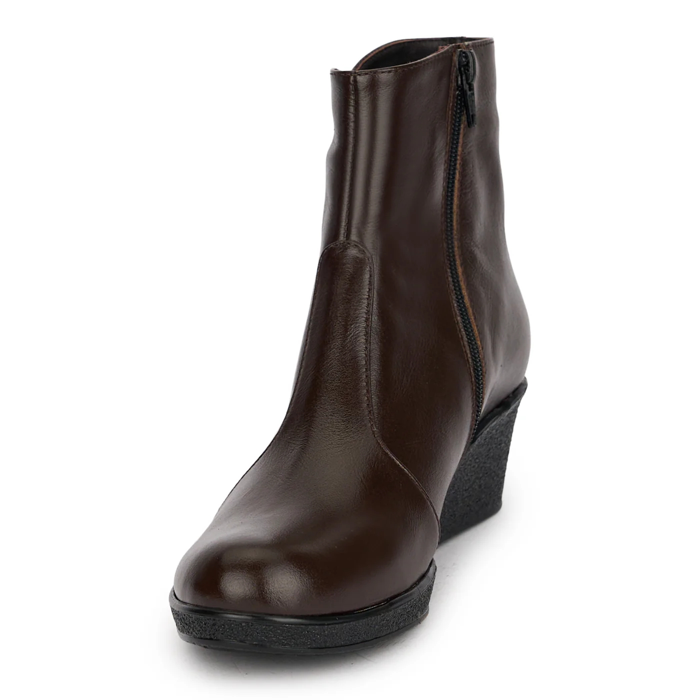 Botine dama din piele naturala maro cu platforma 5 cm 18951 - Image 3