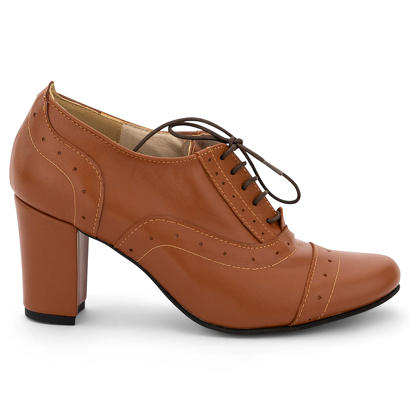 Botine dama din piele naturala maro cu toc 7.5 cm 14177