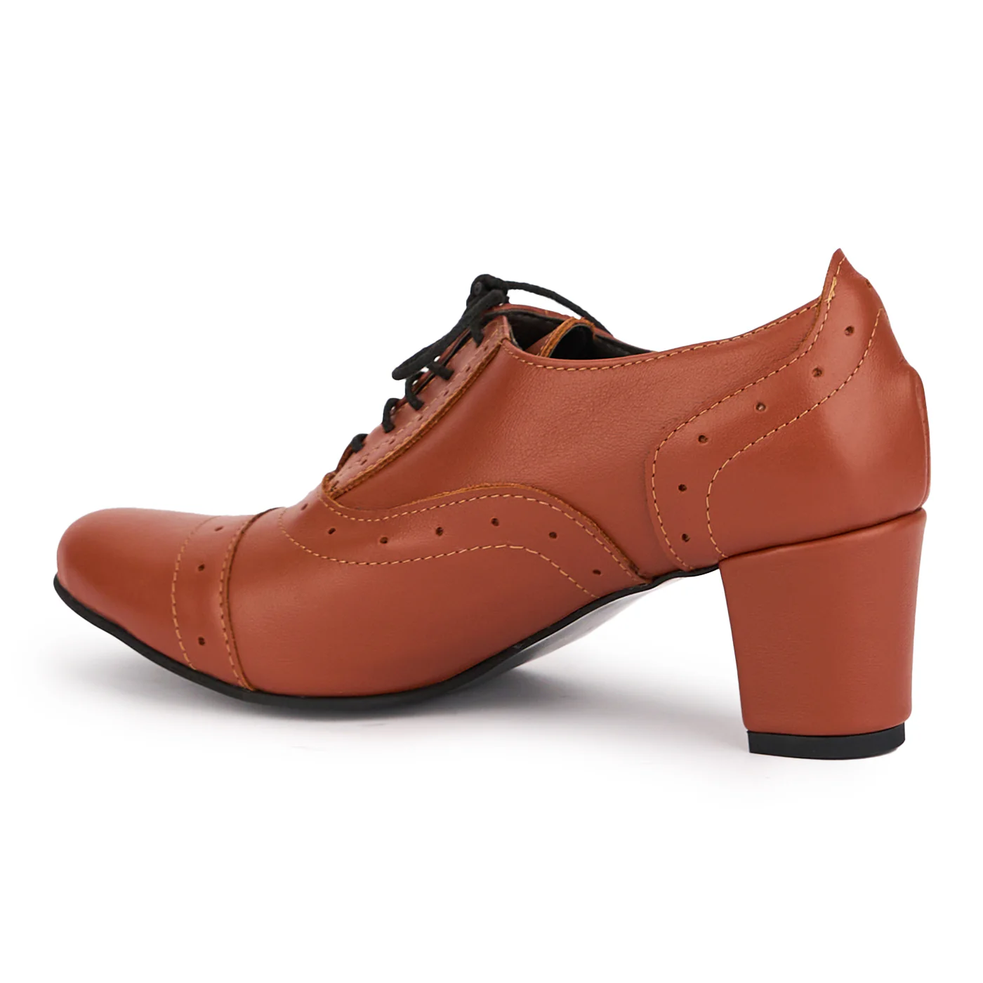 Botine dama din piele naturala maro cu toc gros 6 cm 16819 - Image 2