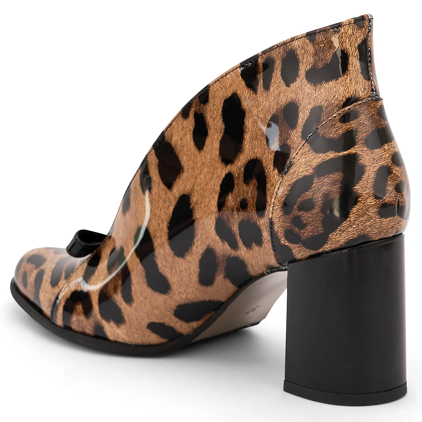 Botine dama din piele naturala multicolor cu toc de 8 cm 14169 - Image 2