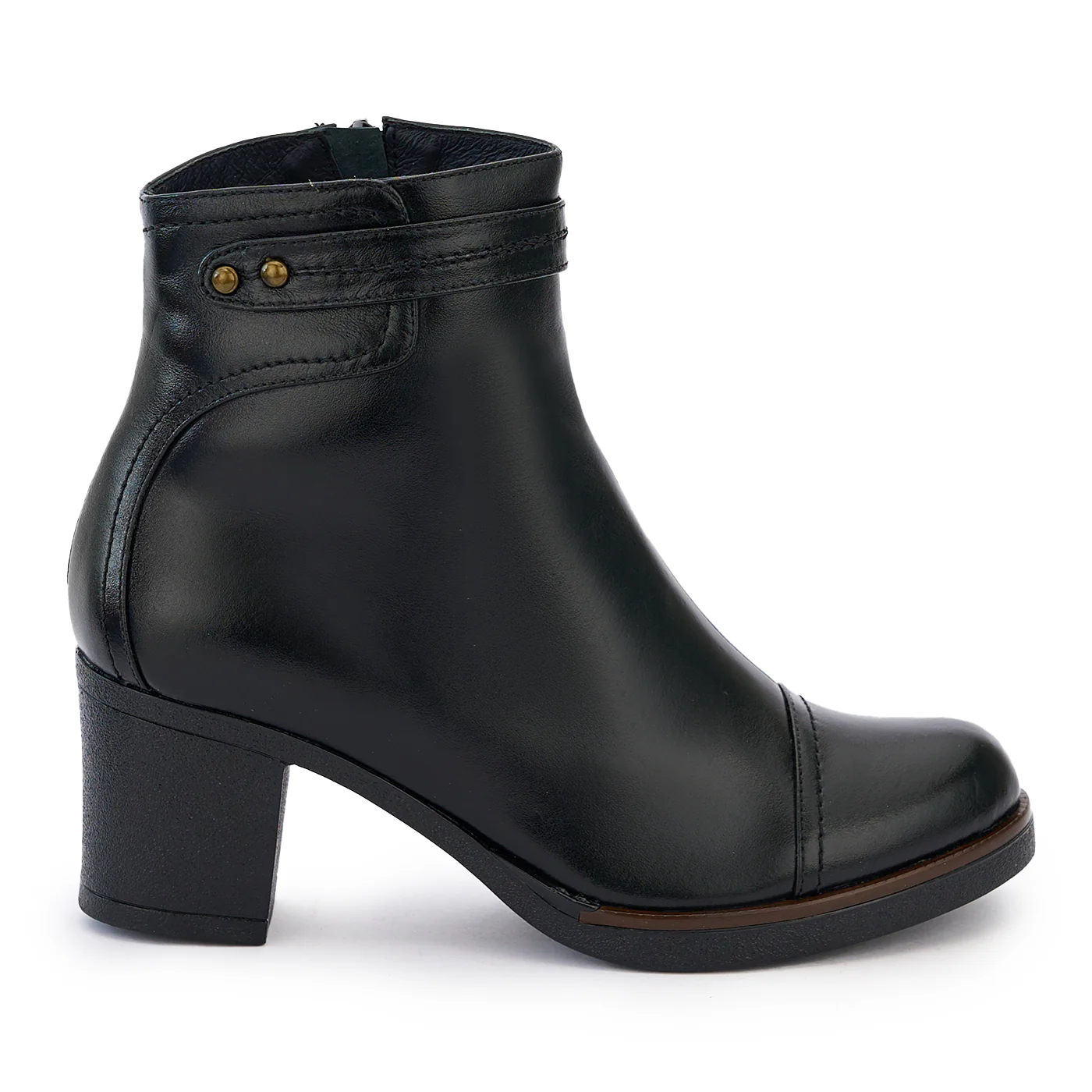 Botine dama din piele naturala neagra 14226