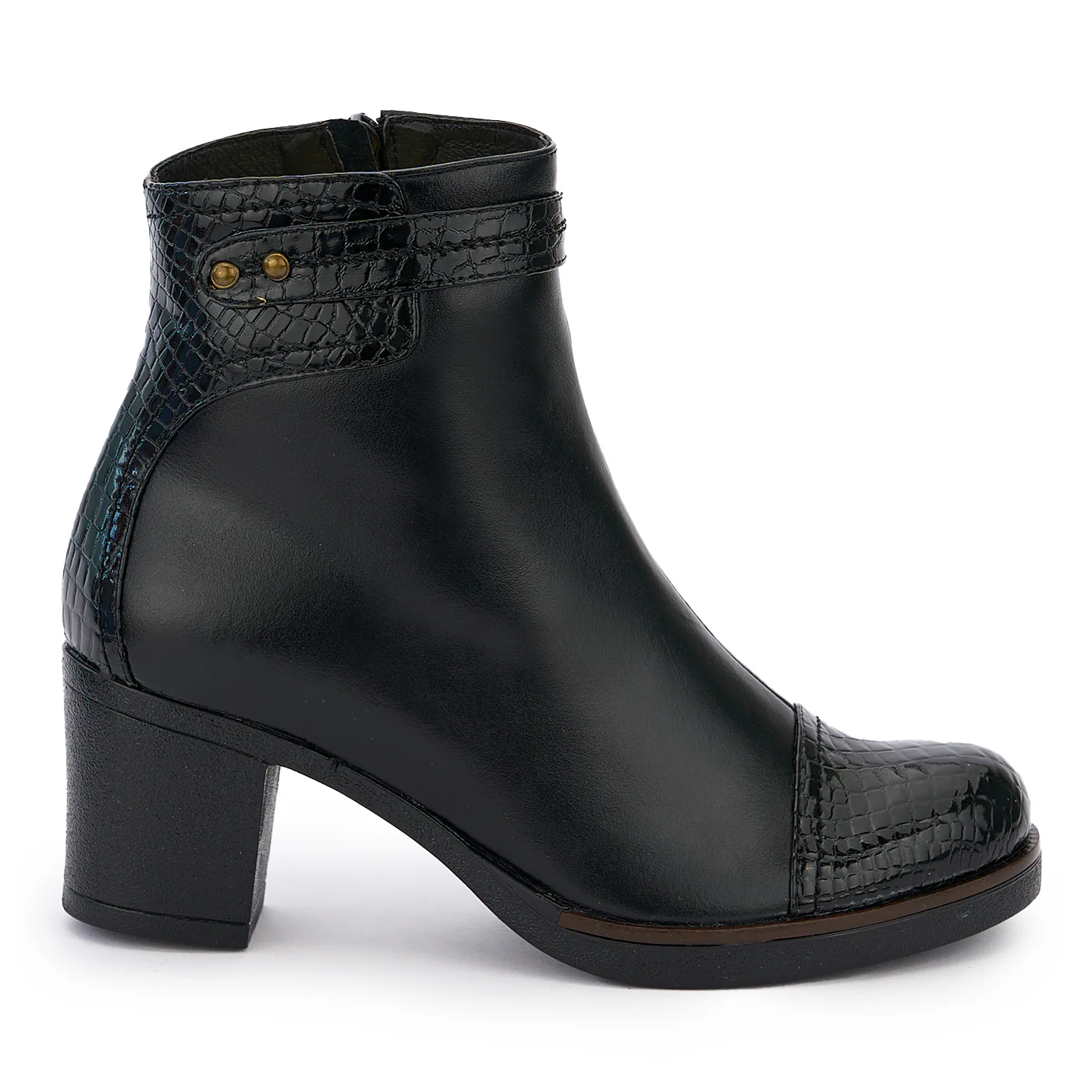 Botine dama din piele naturala neagra 14227