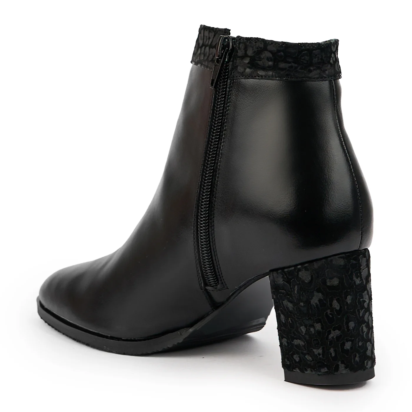 Botine dama din piele naturala neagra 14233 - Image 2