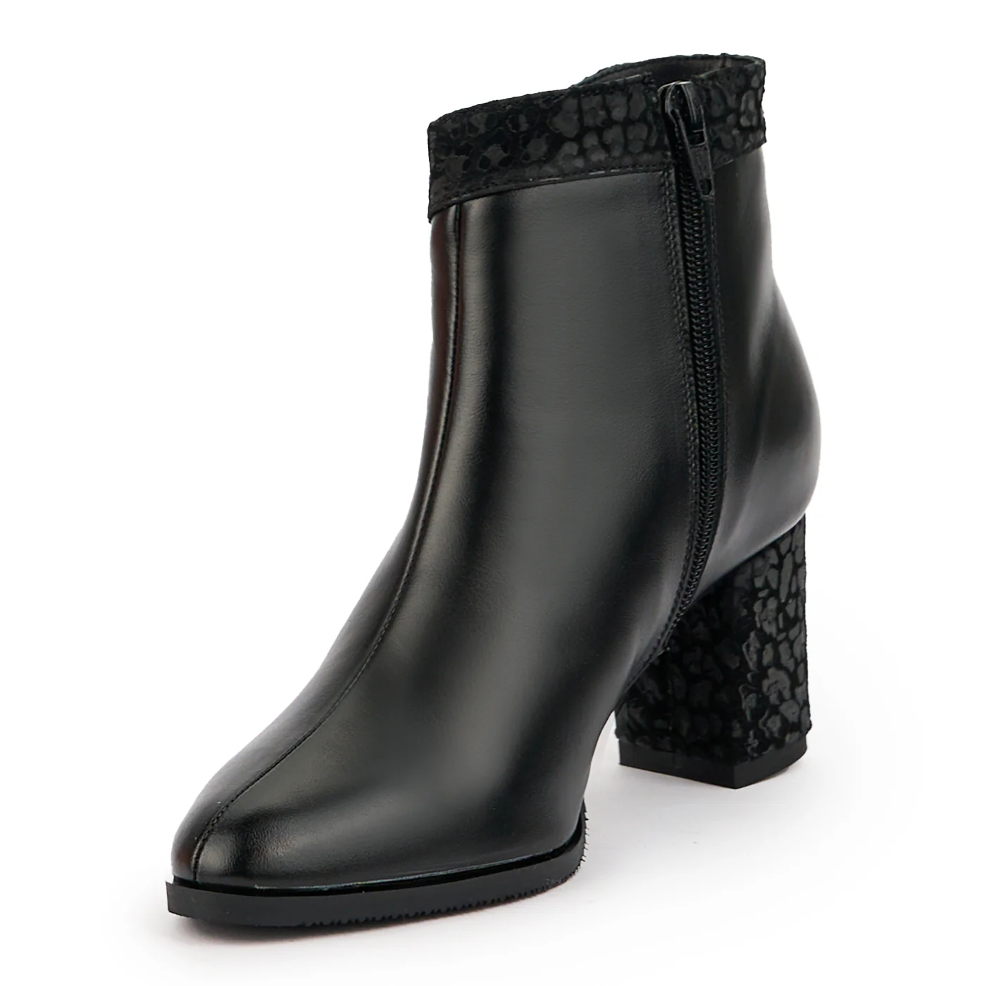Botine dama din piele naturala neagra 14233 - Image 3