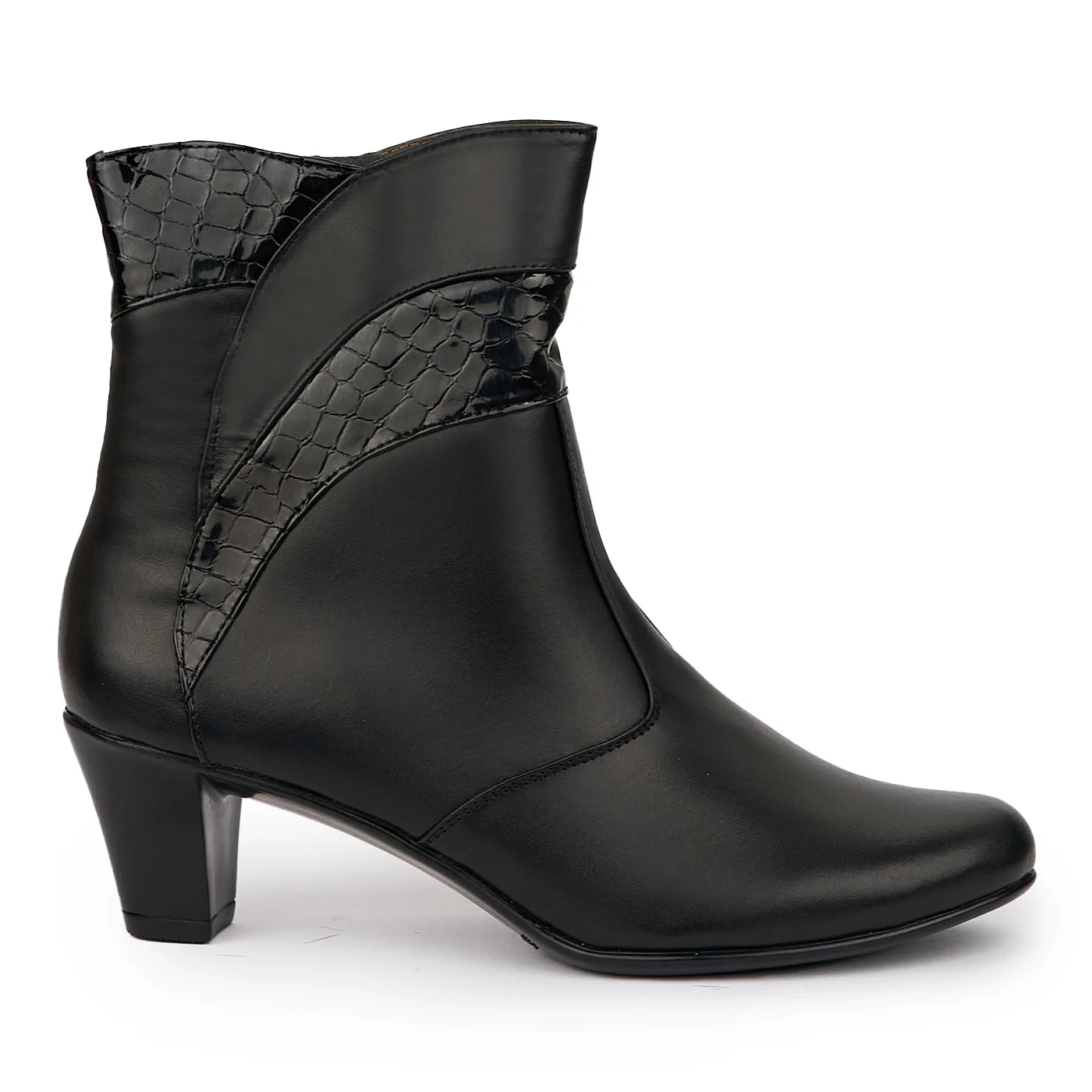 Botine dama din piele naturala neagra 14290