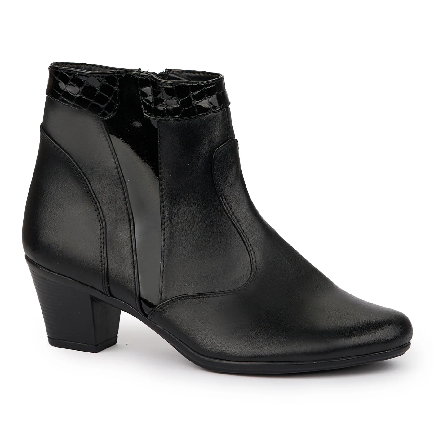 Botine dama din piele naturala neagra 14298