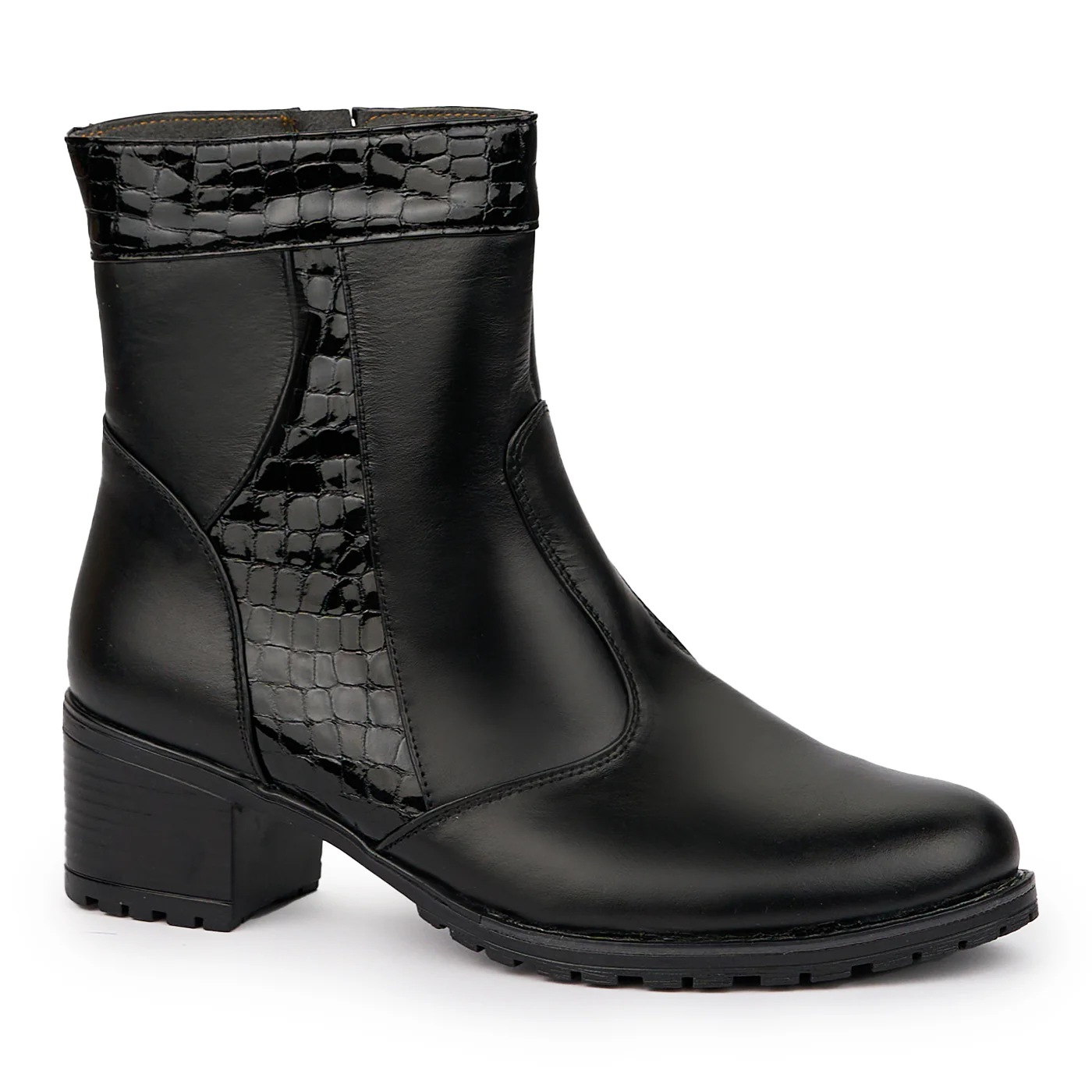 Botine dama din piele naturala neagra 14299