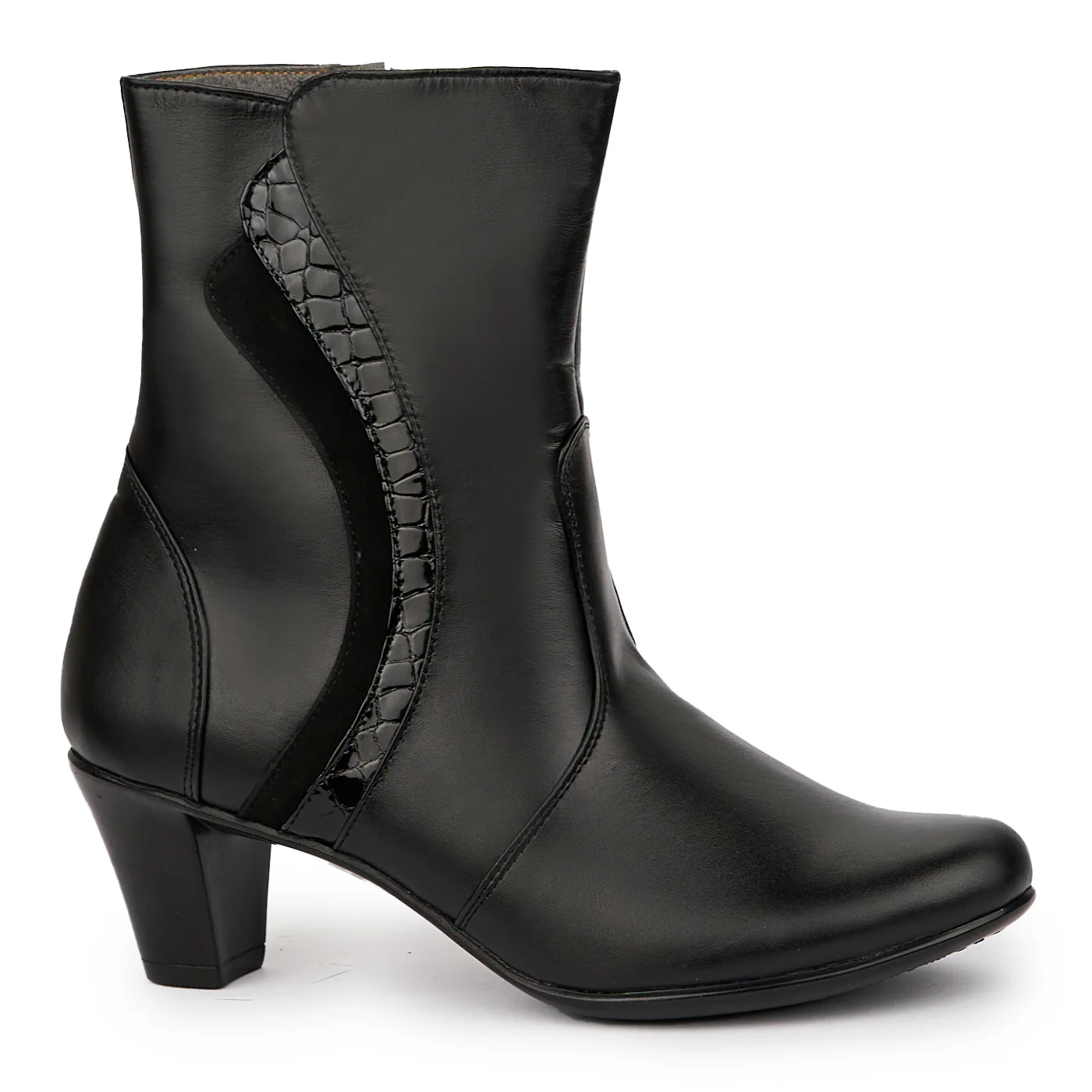 Botine dama din piele naturala neagra 14307