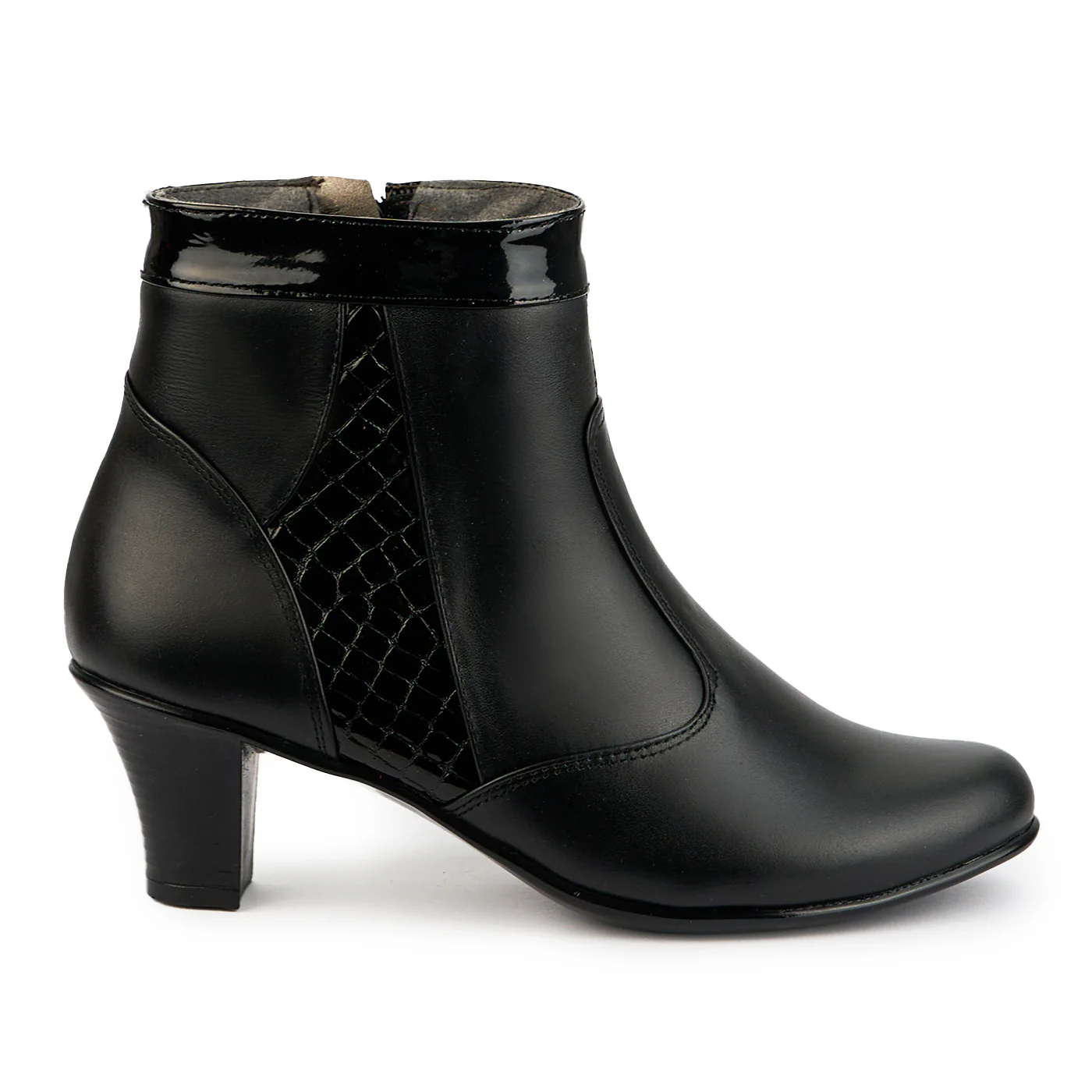 Botine dama din piele naturala neagra 14881
