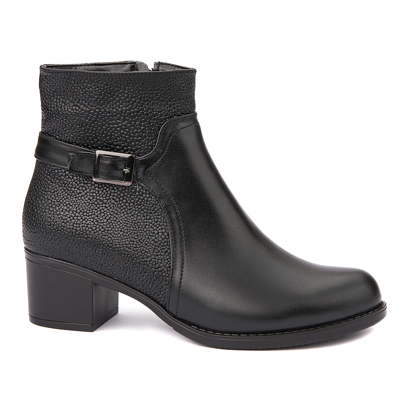 Botine dama din piele naturala neagra 6305