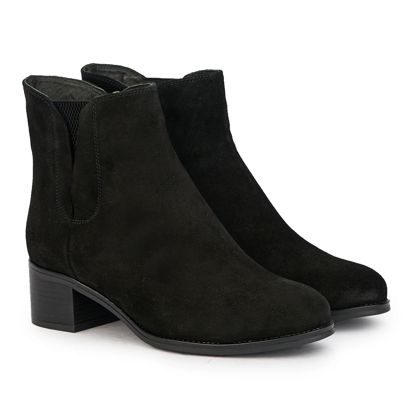 Botine dama din piele naturala neagra cu toc 4.5 cm  17210 - Image 4