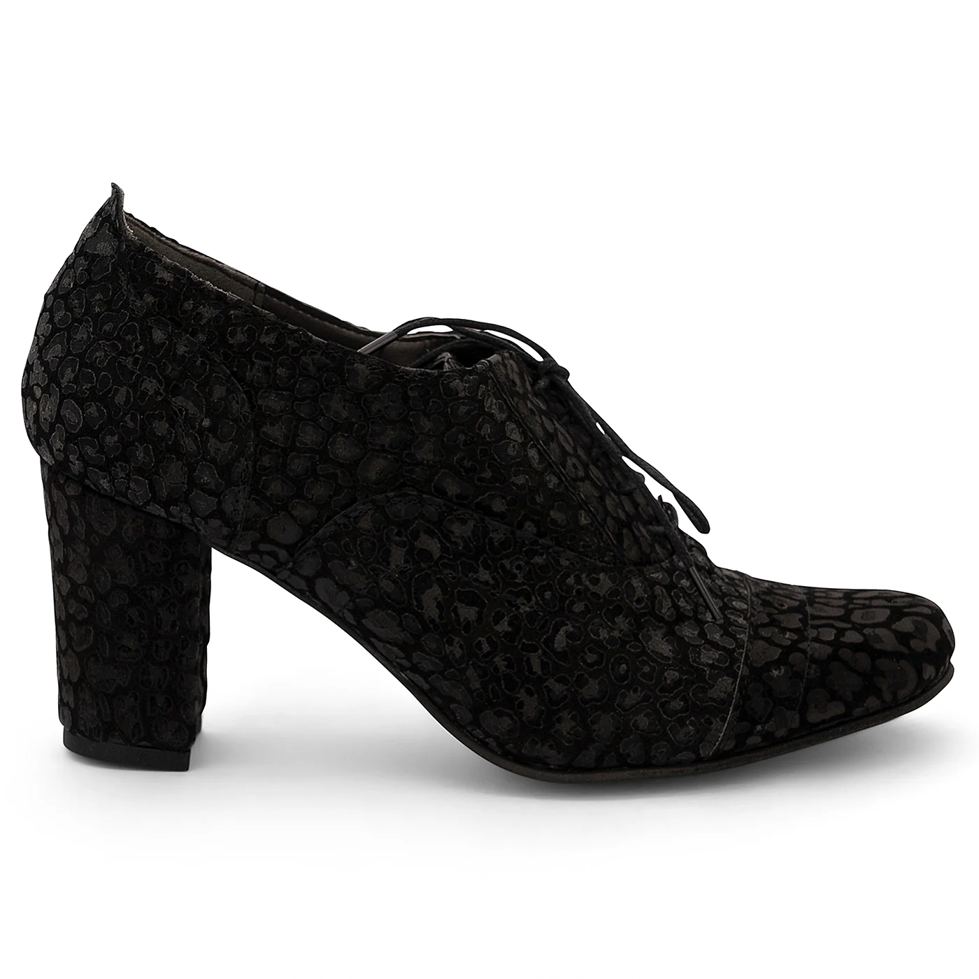 Botine dama din piele naturala neagra cu toc 7.5 cm 14179