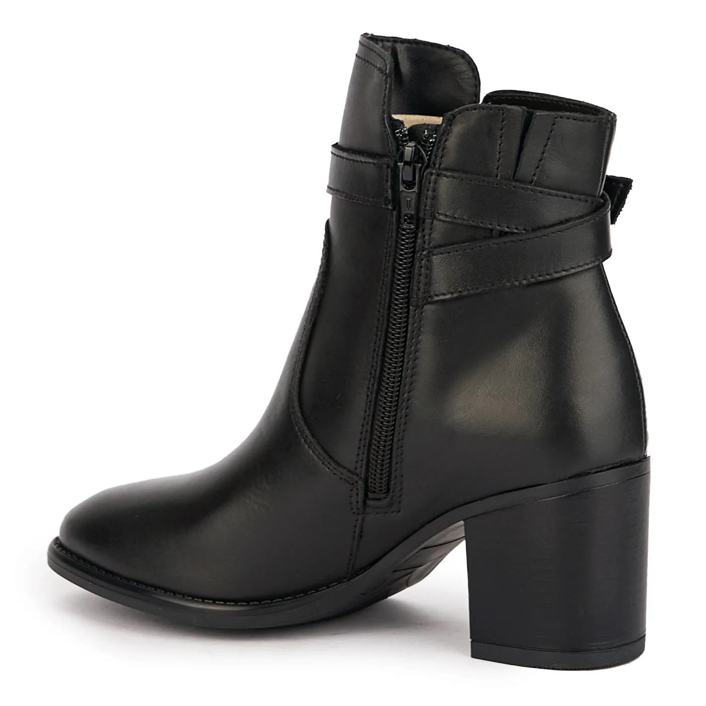 Botine dama din piele naturala neagra cu toc 7 cm 17009 - Image 2