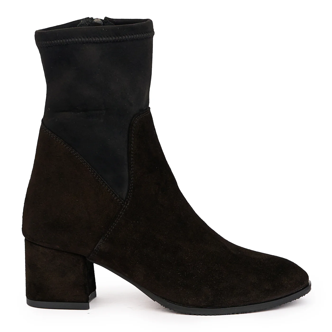 Botine dama din piele naturala neagra cu toc gros 5.5 cm 17128