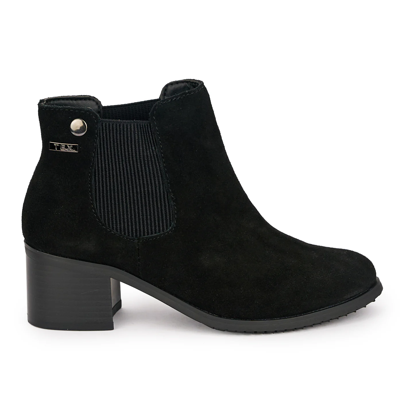 Botine dama din piele naturala neagra cu toc gros 5.5 cm 18857