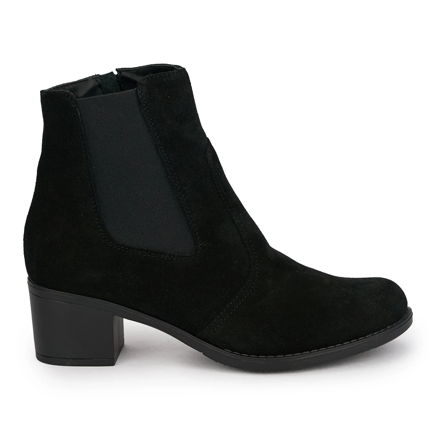 Botine dama din piele naturala neagra cu toc gros 5 cm 18945